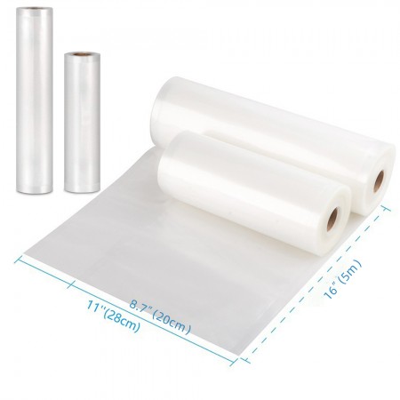 Meidong 4 Rolls Vacuum Sealer Bags for Food Saver, Thicker Heavy Duty Sous Vide Commercial Grade Bag, Fits for All Clamp Style Vacuum Sealers Machine (2 Rolls 8.7" x 16' and 2 Rolls 11" x 16')